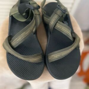 Chaco Green and Black Adventure Sandals